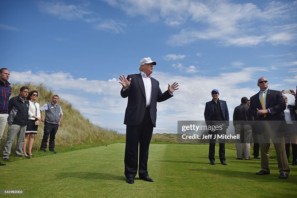 Donald Trump Visits His Golf Course in Aberdeen