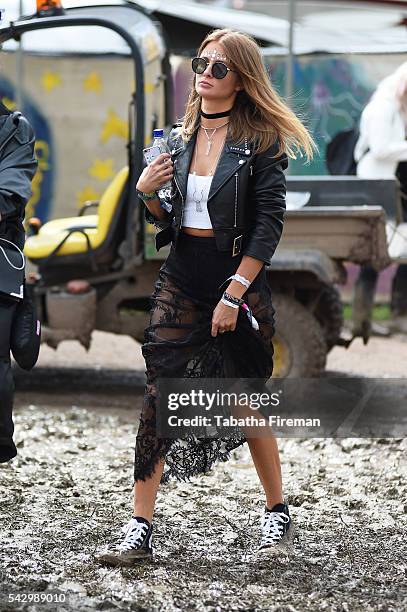 Millie Mackintosh at Glastonbury Festival 2016 at Glastonbury Festival Site on June 25, 2016 in Glastonbury, England.