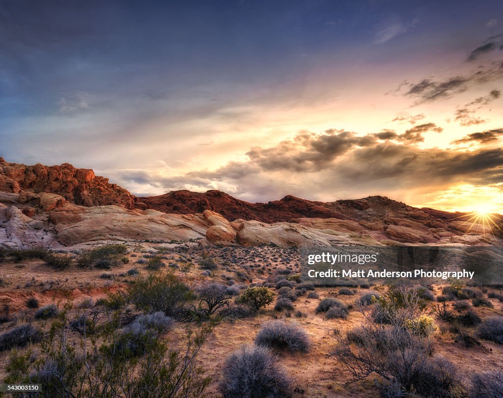 Sunset at Valley of Fire State Park, Nevada, USA