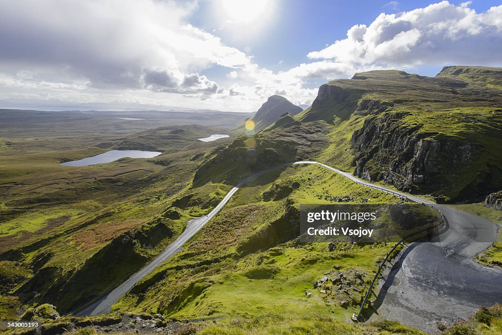 Curved road and natural landscape Quiraing