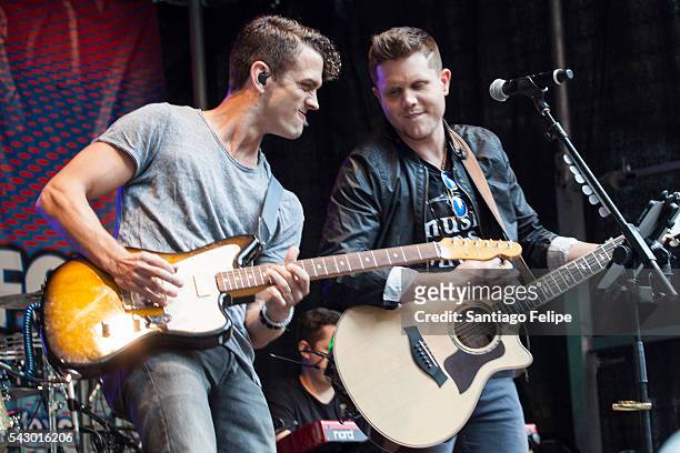 Dane Kinsley and Trent Harmon perform onstage during "FOX & Friends" All American Concert Series outside of FOX Studios on June 24, 2016 in New York...