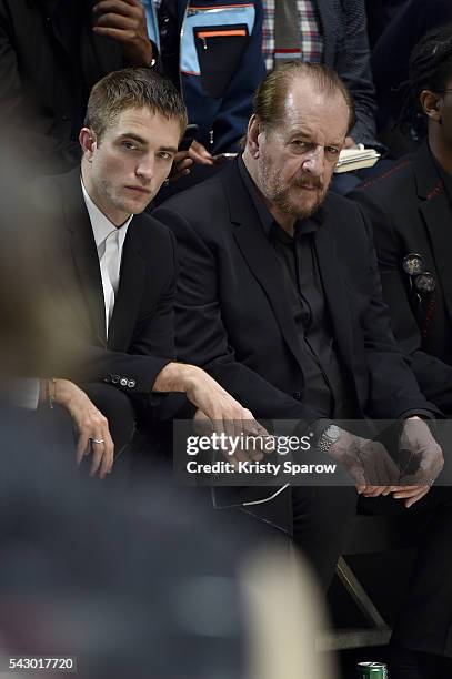 Robert Pattinson and Larry Clark attend the Dior Homme Menswear Spring/Summer 2017 show as part of Paris Fashion Week on June 25, 2016 in Paris,...