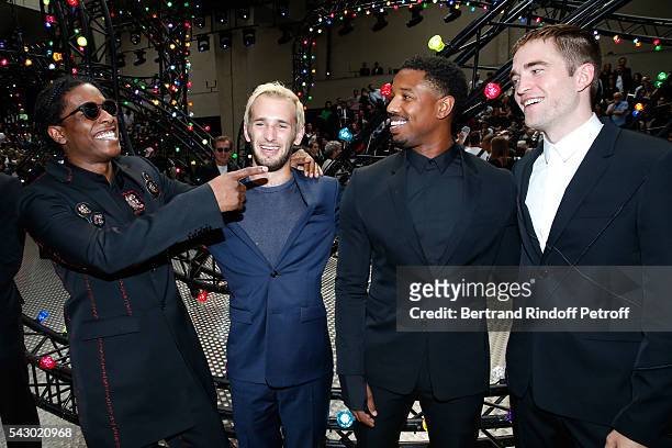 Rocky, Hopper Jack Penn, Michael B. Jordan and Robert Pattinson attend the Dior Homme Menswear Spring/Summer 2017 show as part of Paris Fashion Week...