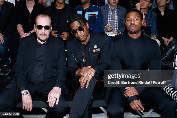 Photographer Larry Clark, A$AP Rocky and Michael B. Jordan attend the Dior Homme Menswear Spring/Summer 2017 show as part of Paris Fashion Week on...