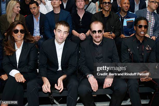 Katia Toledano, Robert Pattinson, Photographer Larry Clark and A$AP Rocky attend the Dior Homme Menswear Spring/Summer 2017 show as part of Paris...