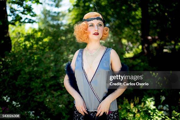 Lauren Van Klaveren posing for a photograph. Gatsby Garden Party is a revival event at the Spadina Museum based on Scott Fitzgeralds novel The Great...