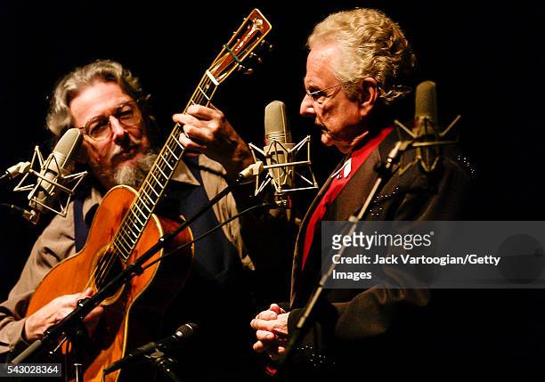 American Bluegrass musician Dr Ralph Stanley onstage during a performance on his Great High Mountain Tour at the Beacon Theater, New York, New York,...