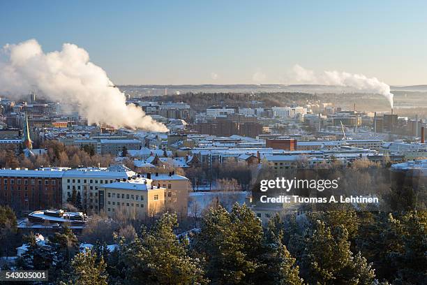 view over the city of tampere, finland - tampere stock pictures, royalty-free photos & images