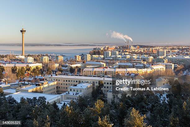 view of näsinneula observation tower&tampere city - tampere foto e immagini stock