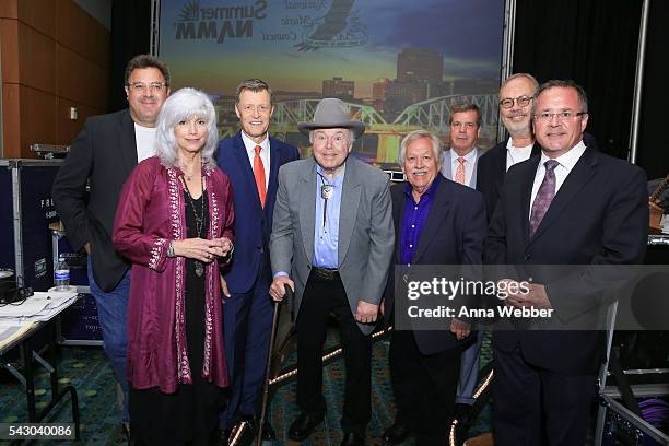 Honorees Vince Gill, EmmyLou Harris, Bill Cody, Roy Clark, John Conlee, Mayor Karl Dean, UMG Nashville Chairman/CEO Mike Dungan and Vice...