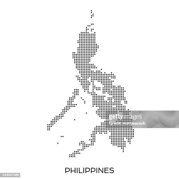 stockillustraties, clipart, cartoons en iconen met philippines dot halftone pattern map - philippines