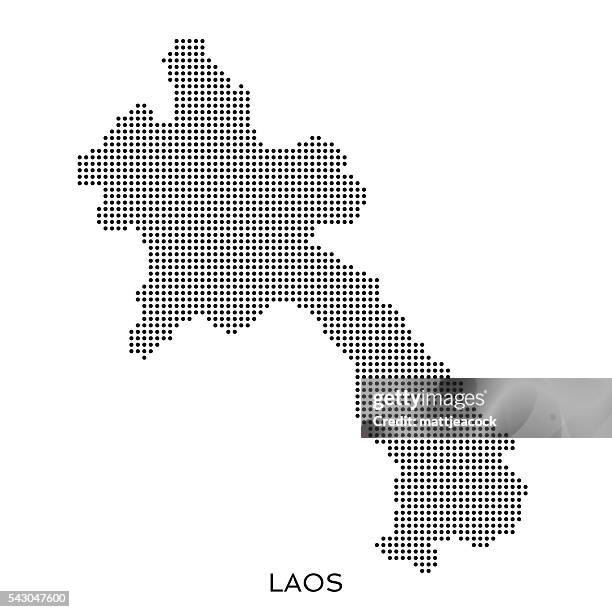 laos dot halftone pattern map - laos stock illustrations