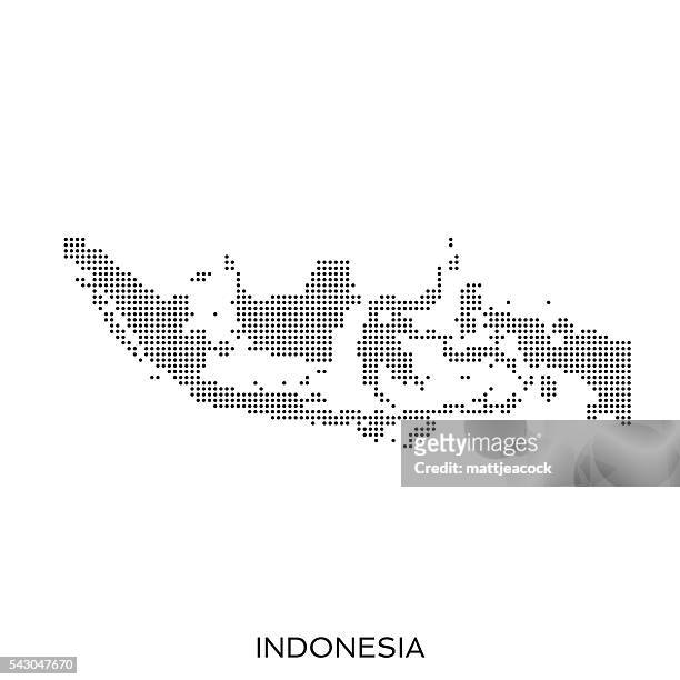 indonesia dot halftone pattern map - indonesia map stock illustrations