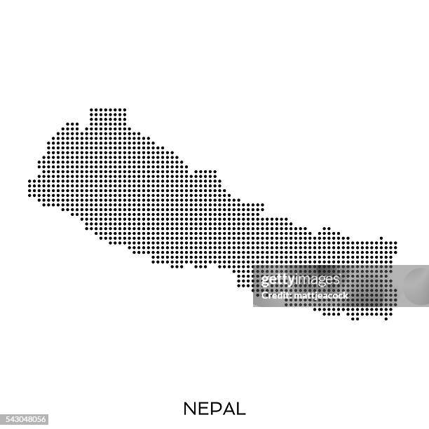 ilustrações de stock, clip art, desenhos animados e ícones de nepal ponto mapa padrão de meio-tom - nepal