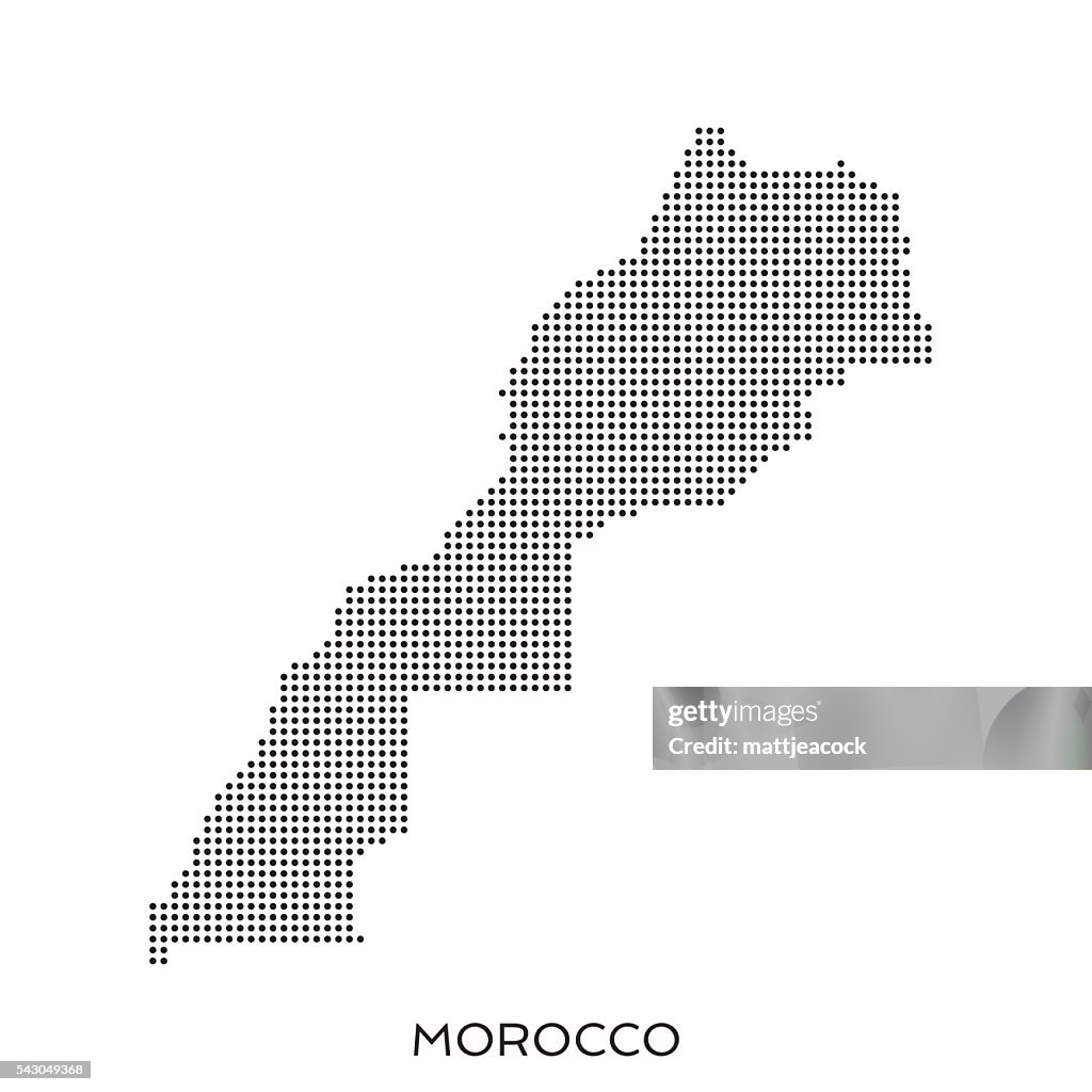 Morocco dot halftone pattern map