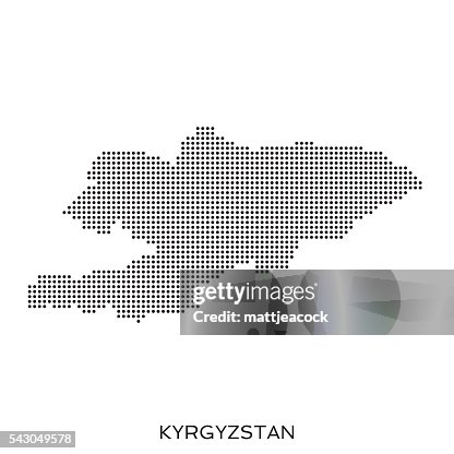 Kyrgyzstan dot halftone pattern map Kyrgyzstan dot halftone pattern map