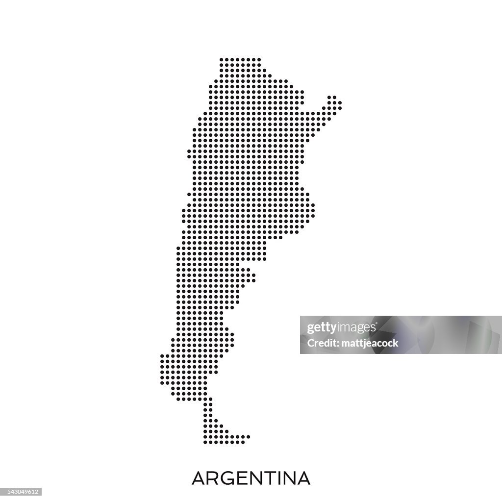 Argentina dot halftone pattern map