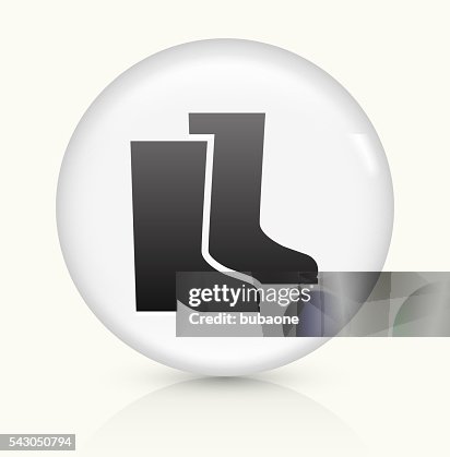 Big Boots icon on white round vector button Big Boots icon on white round vector button