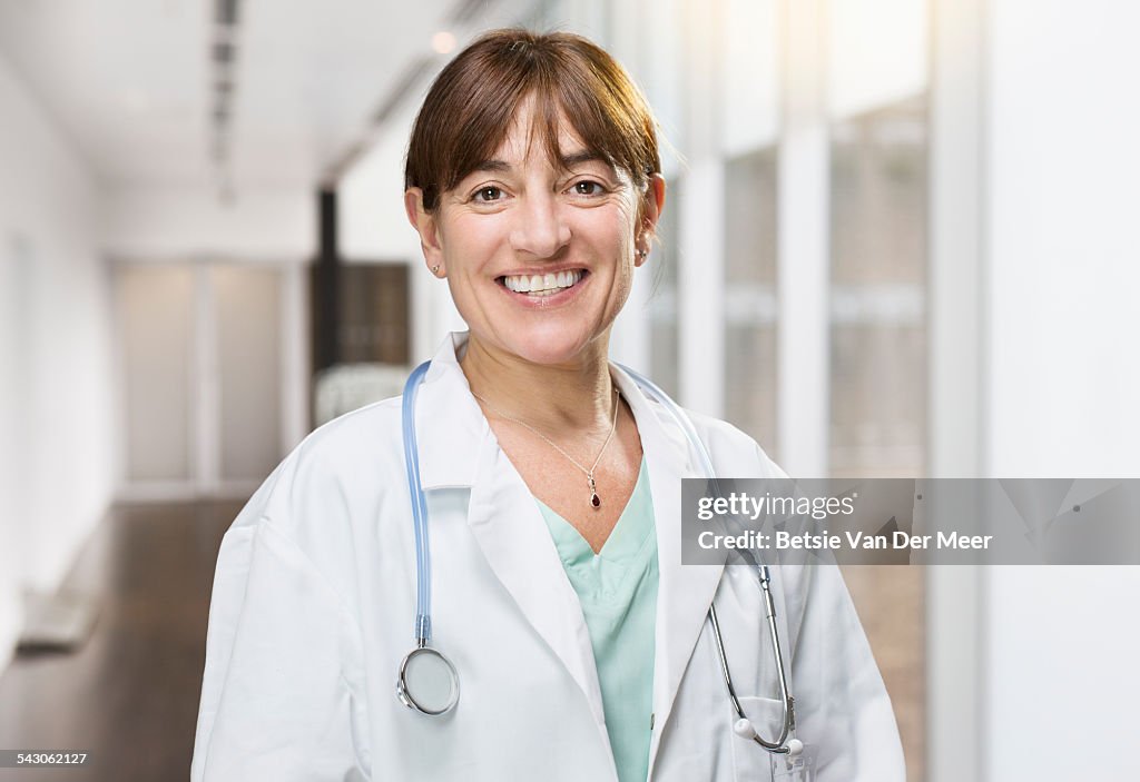 Portrait of female doctor in hospital