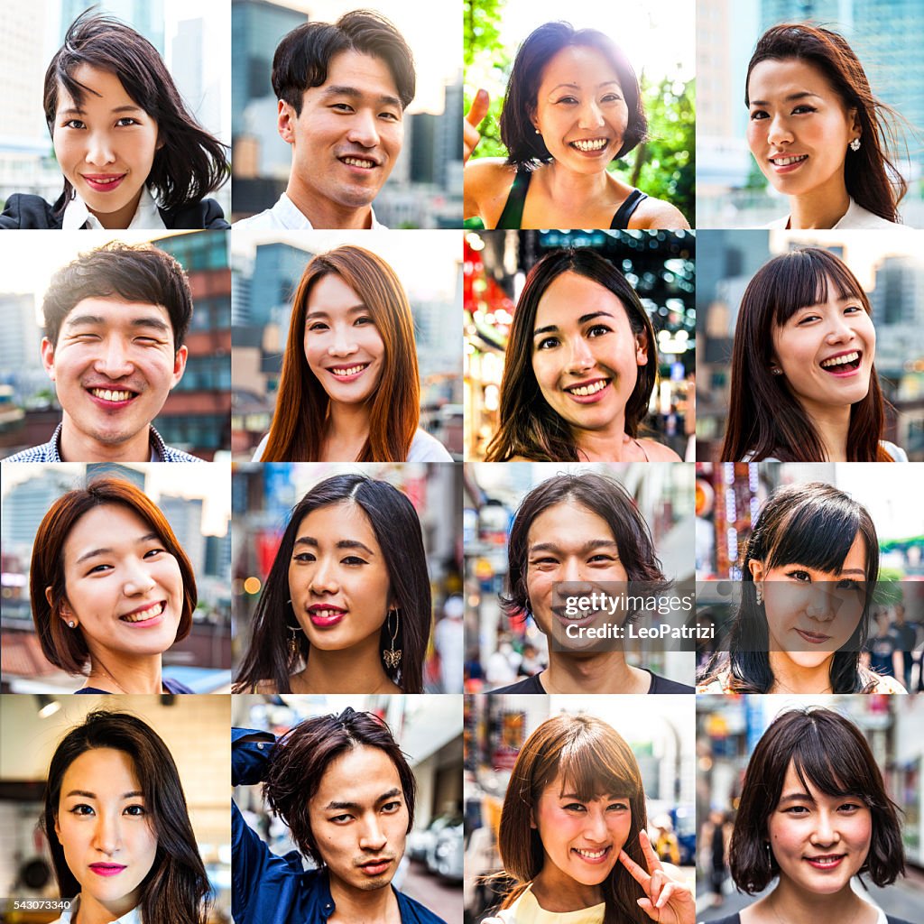 Multi étnica asiática Retratos de personas