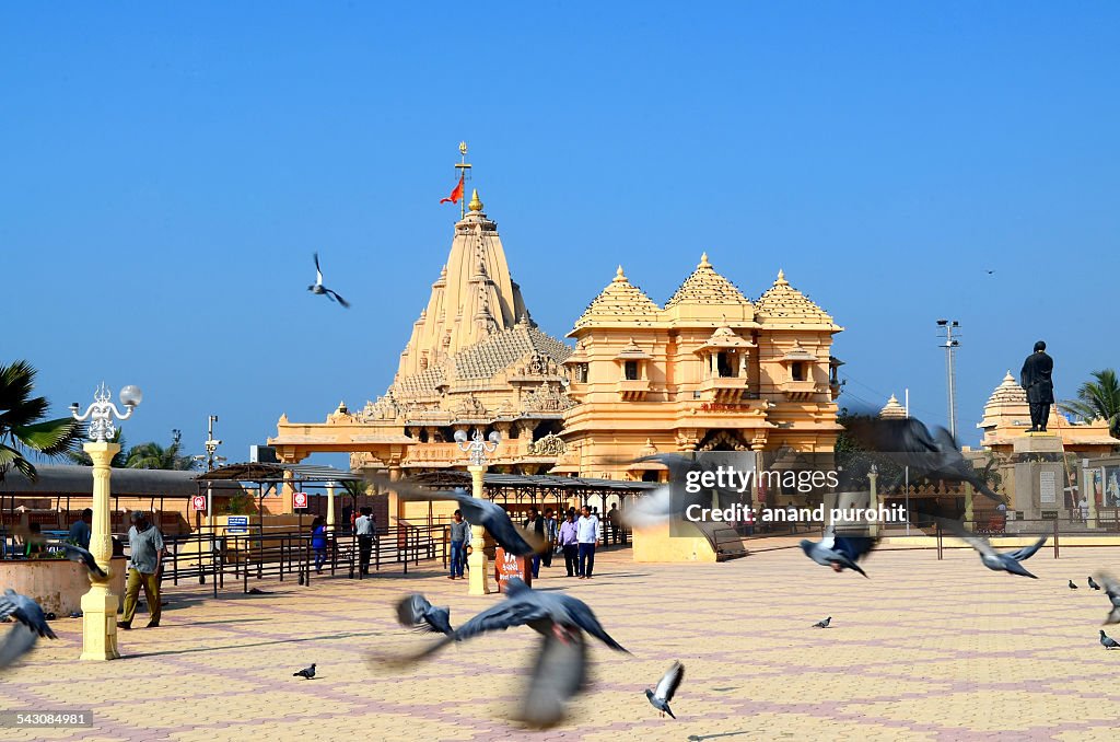 Famous Holy Somnath Temple, Gujarat, India