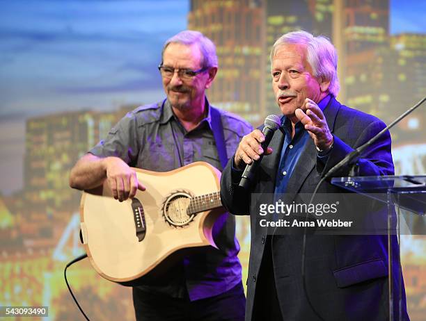 American country music singer John Conlee performs during the 33rd Annual American Eagle Awards at Music City Center on June 25, 2016 in Nashville,...