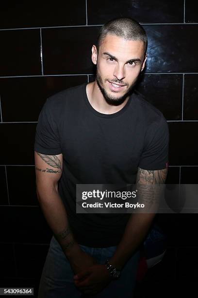 Baptiste Giabiconi attends the Balmain Menswear Spring/Summer 2017 after party as part of Paris Fashion Week at Les Bains on June 25, 2016 in Paris,...