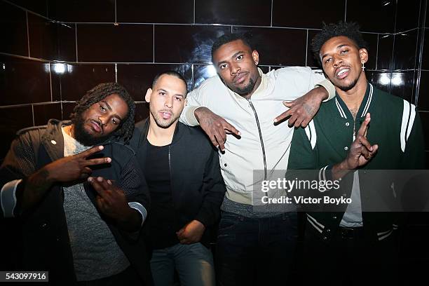 Basket-Ball player Nick Young and guests attend the Balmain Menswear Spring/Summer 2017 after party as part of Paris Fashion Week at Les Bains on...