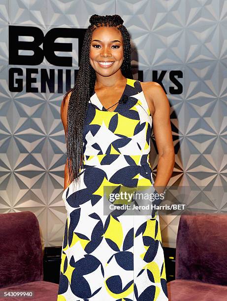 Actress Gabrielle Union poses during the Genius Talks sponsored by AT&T during the 2016 BET Experience on June 25, 2016 in Los Angeles, California.
