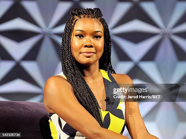 Actress Gabrielle Union speaks onstage during the Genius Talks sponsored by AT&T during the 2016 BET Experience on June 25, 2016 in Los Angeles,...