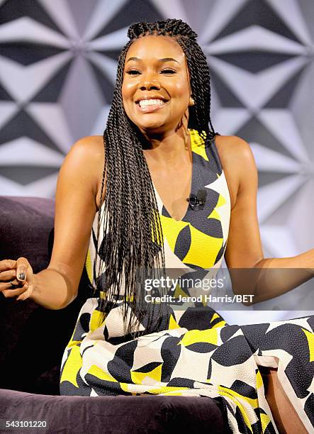 Actress Gabrielle Union speaks onstage during the Genius Talks sponsored by AT&T during the 2016 BET Experience on June 25, 2016 in Los Angeles,...