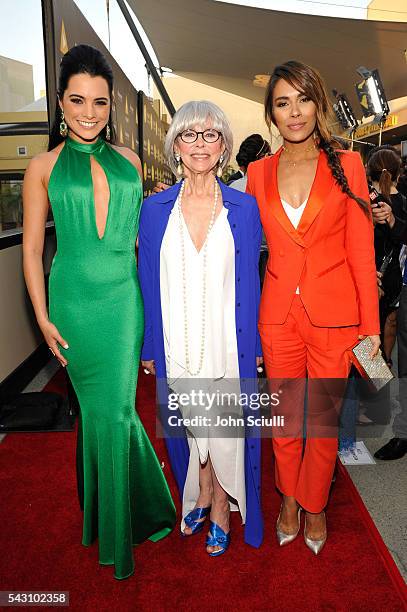 Actresses Scarlet Gruber, Rita Moreno, and Daniella Alonso attend the NALIP 2016 Latino Media Awards at Dolby Theatre on June 25, 2016 in Hollywood,...