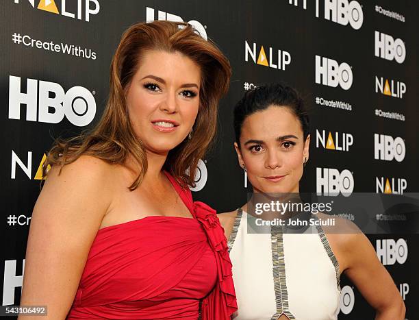 Actresses Alicia Machado and Alice Braga attend the NALIP 2016 Latino Media Awards at Dolby Theatre on June 25, 2016 in Hollywood, California.