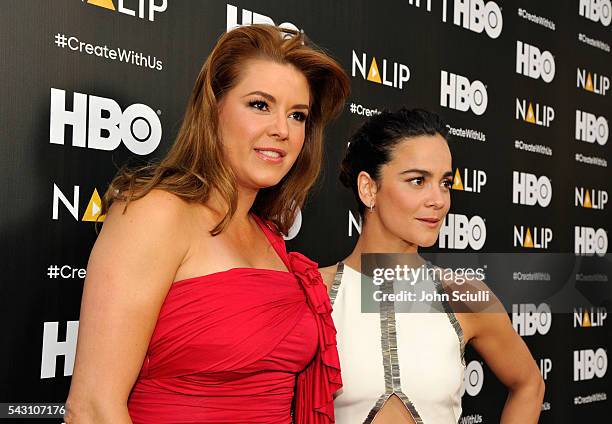Actresses Alicia Machado and Alice Braga attend the NALIP 2016 Latino Media Awards at Dolby Theatre on June 25, 2016 in Hollywood, California.