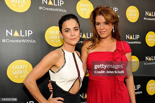 Actresses Alice Braga and Alicia Machado attend the NALIP 2016 Latino Media Awards at Dolby Theatre on June 25, 2016 in Hollywood, California.