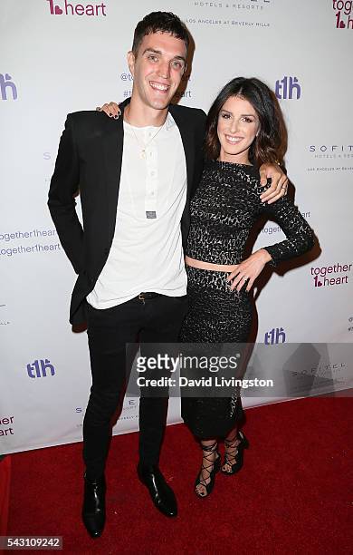 Musician Josh Beech and wife actress Shenae Grimes-Beech attend together1heart launch party hosted by AnnaLynne McCord at Sofitel Hotel on June 25,...