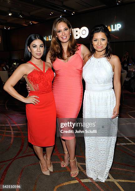 Actresses Chrissie Fit, Alex Meneses, and Kristina Guerrero attend the NALIP 2016 Latino Media Awards at Dolby Theatre on June 25, 2016 in Hollywood,...