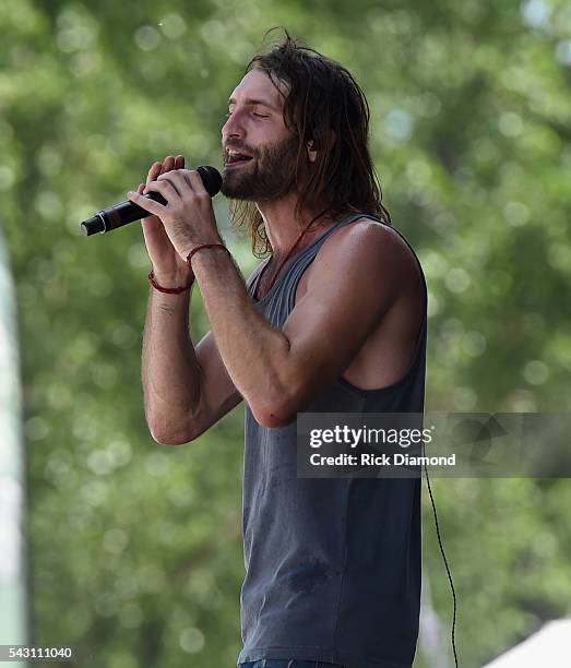 Singer/Songwriter Ryan Hurd performs at Kicker Country Stampede Manhattan, Kansas - Day 3 on June 25, 2016 in Manhattan, Kansas.