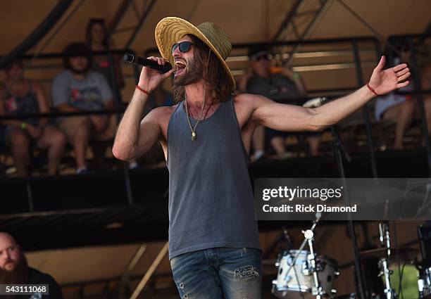 Singer/Songwriter Ryan Hurd performs at Kicker Country Stampede Manhattan, Kansas - Day 3 on June 25, 2016 in Manhattan, Kansas.