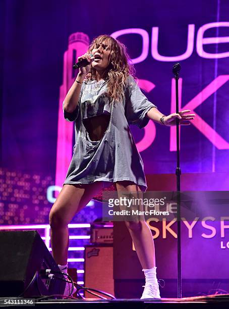 Singer Niykee Heaton during the OUE Skyspace LA grand opening block party at OUE Skyspace LA on June 25, 2016 in Los Angeles, California.