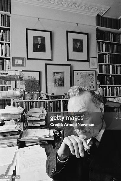 Portrait of the Right Honourable Enoch Powell, English politician, in South Eaton Place, London, England, May 9, 1978.