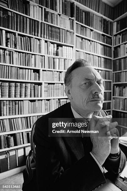 Portrait of the Right Honourable Enoch Powell, English politician, in South Eaton Place, London, England, May 9, 1978.