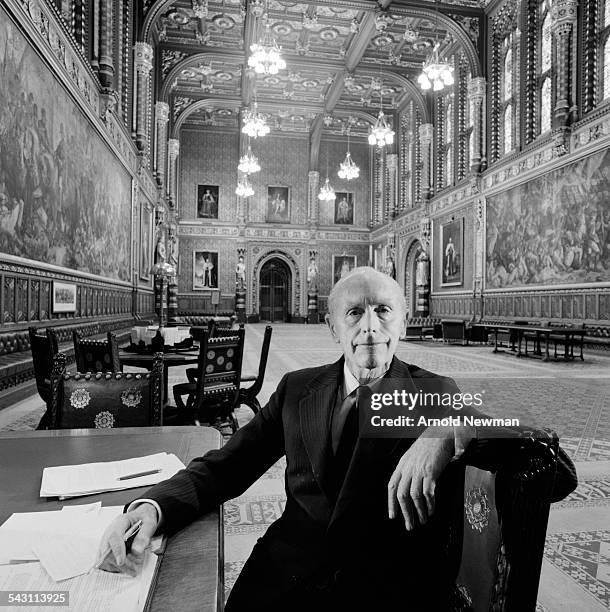 Lord Home, former Prime Minister, in the House of Lords, Westminster, London, England, May 24, 1978.
