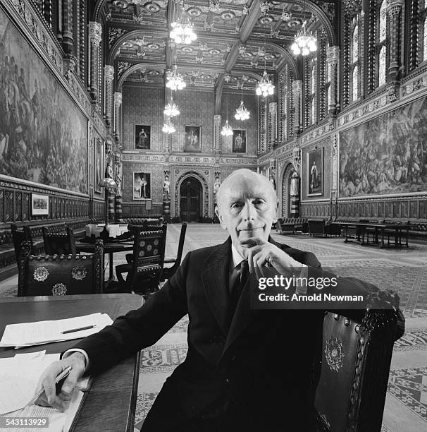 Lord Home, former Prime Minister, in the House of Lords, Westminster, London, England, May 24, 1978.