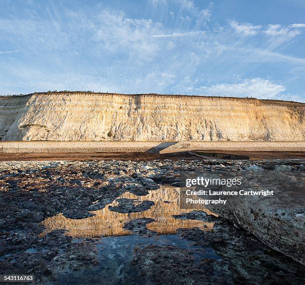 chalk cliffs at saltdean near brighton - saltdean stock pictures, royalty-free photos & images