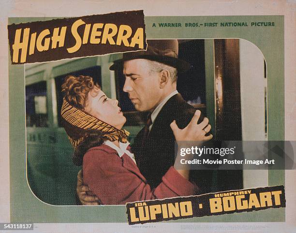 Poster for Raoul Walsh's 1941 adventure film 'High Sierra' starring Ida Lupino and Humphrey Bogart.