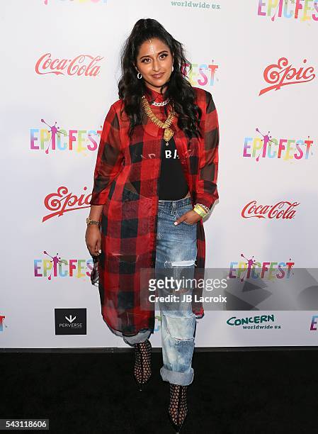 Raja Kamar arrives at the 2nd Annual Epic Fest held at Sony Pictures Studios on June 25, 2016 in Culver City, California.