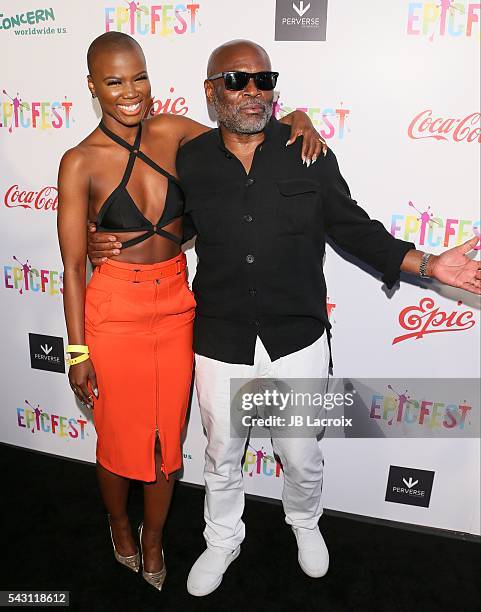 Bozeman and L.A. Reid arrive at the 2nd Annual Epic Fest held at Sony Pictures Studios on June 25, 2016 in Culver City, California.