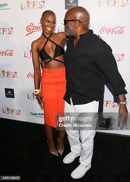 Bozeman and L.A. Reid arrive at the 2nd Annual Epic Fest held at Sony Pictures Studios on June 25, 2016 in Culver City, California.