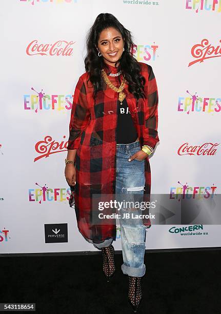 Raja Kamar arrives at the 2nd Annual Epic Fest held at Sony Pictures Studios on June 25, 2016 in Culver City, California.